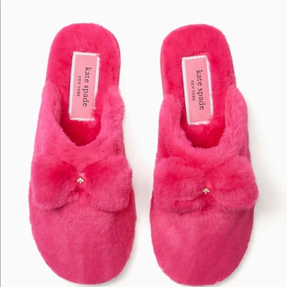 kate spade jazzy slippers in pink ruby - size 8